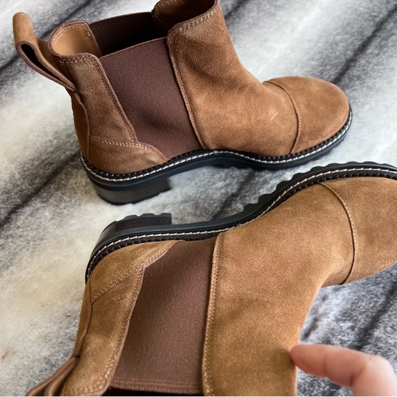 See By Chloe Mallory Tan Suede Leather Chelsea Boots SB33082A - Picture 6 of 9